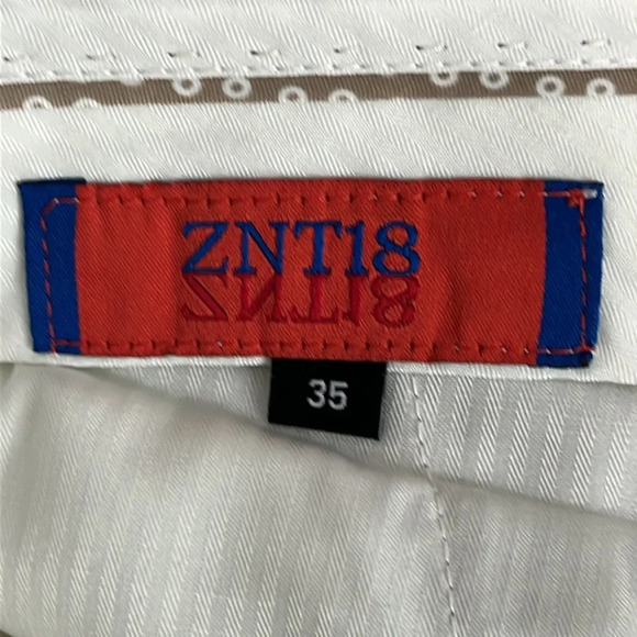 ZNT18 Flat Front Suit Pants in Brown Check - NWOT - Size 35 - Picture 4 of 4